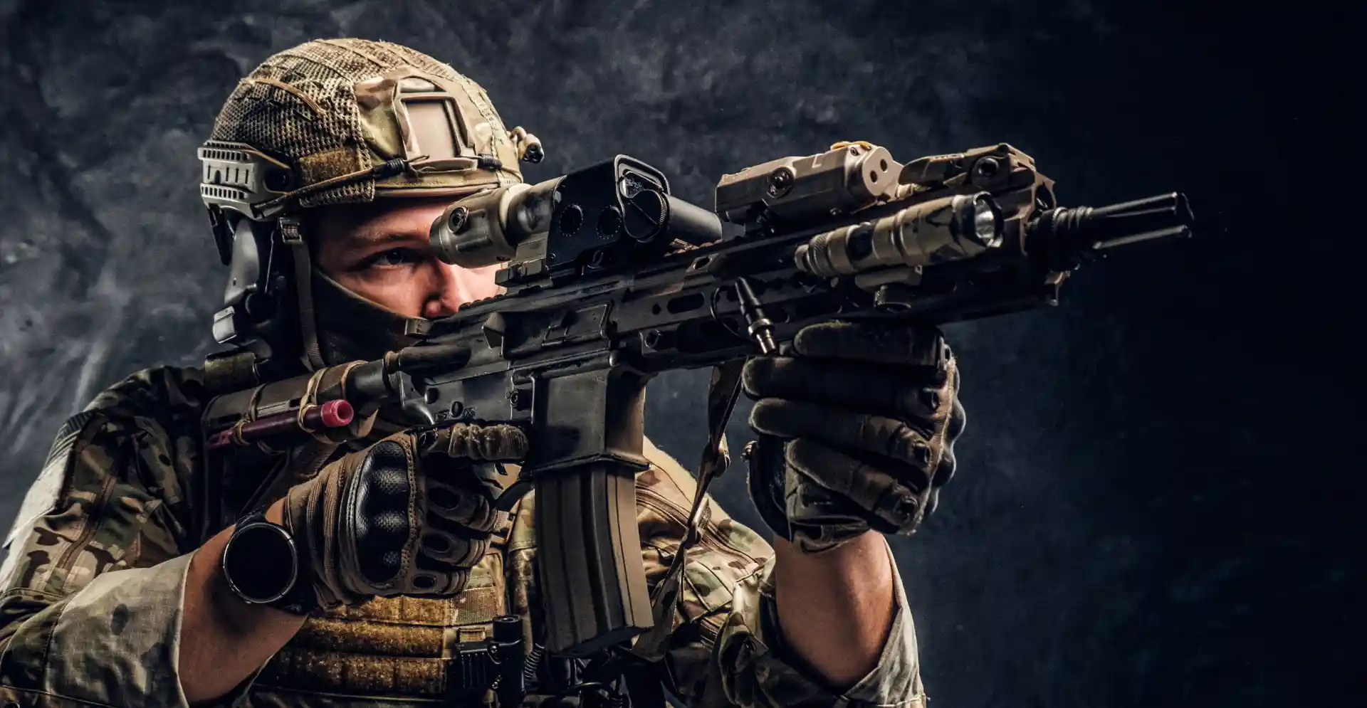 soldier with weapon